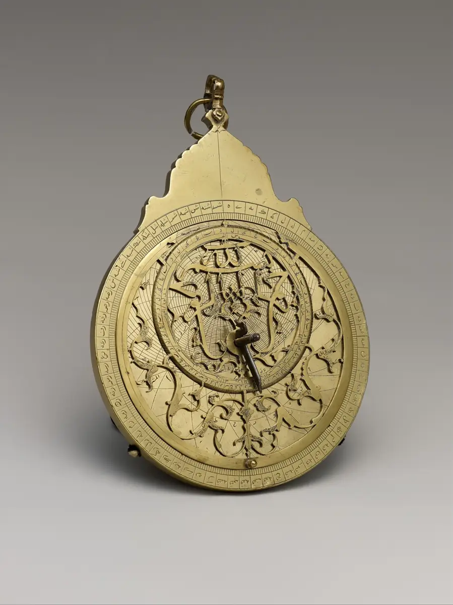 Brass planispheric astrolabe made in Mashhad in 1654